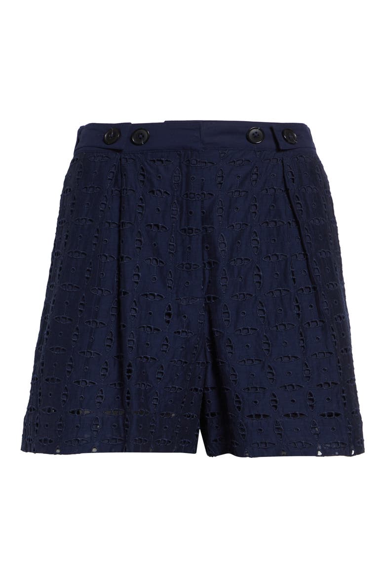 Boswell Eyelet Lace Shorts, Alternate, color, NAVY