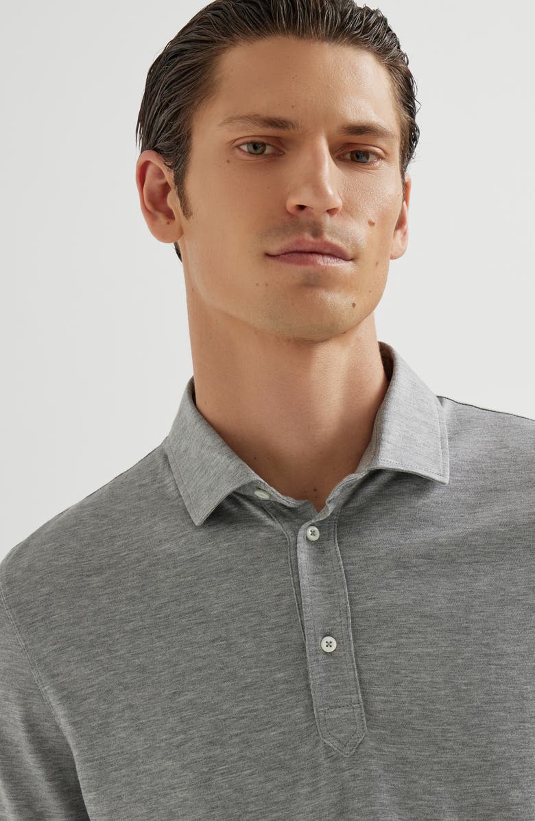 Brunello Cucinelli Jersey polo shirt, Alternate, color, Grey