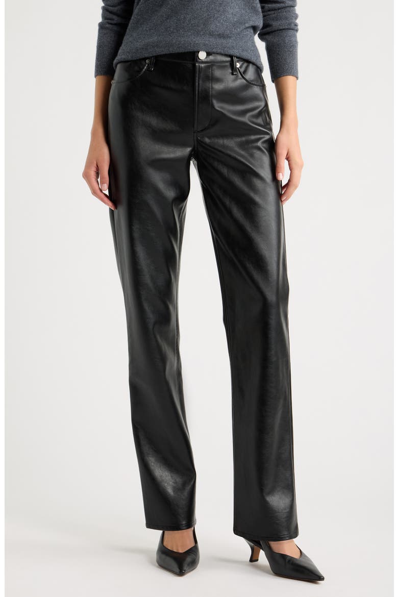 Sutton Faux Leather Pants, Main, color, BLACK