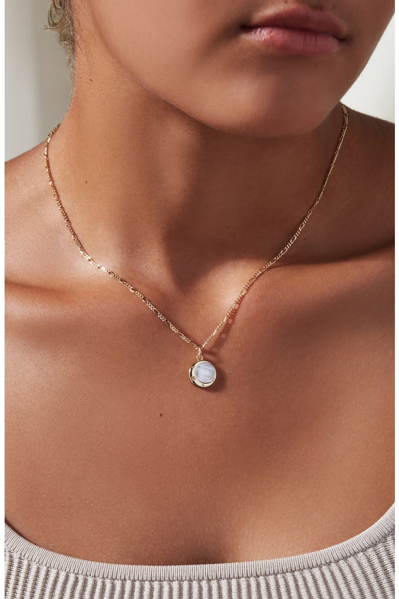 Mei Moon Pendant Necklace, Alternate, color, GOLD/WHITE