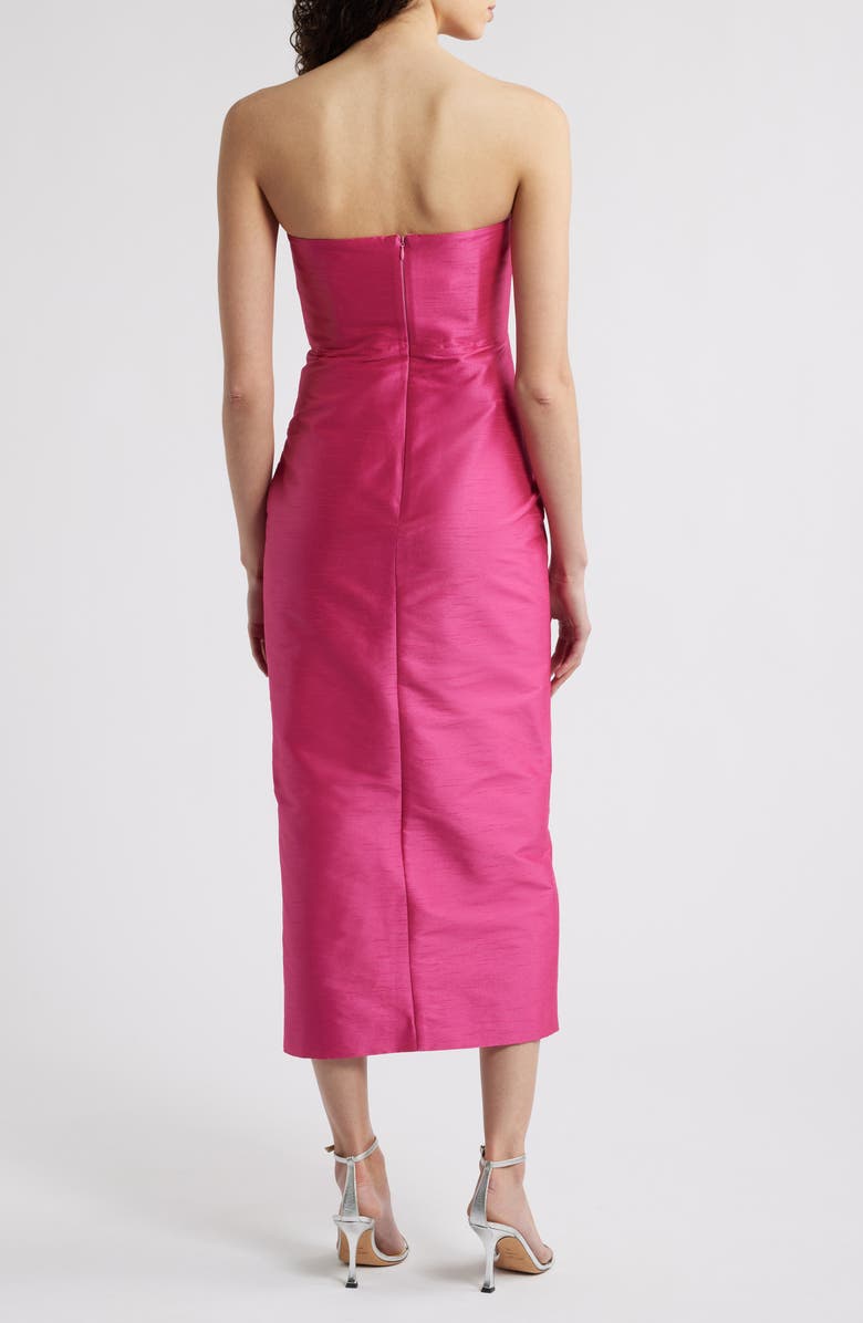 LIKELY Gwen Rosette Strapless Midi Dress, Alternate, color, Fuchsia