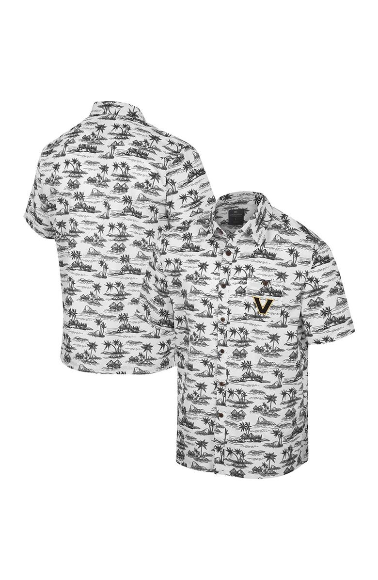 COLOSSEUM Men's Colosseum White Vanderbilt Commodores Spontaneous is Romantic Camp Button-Up Shirt, Main, color, White