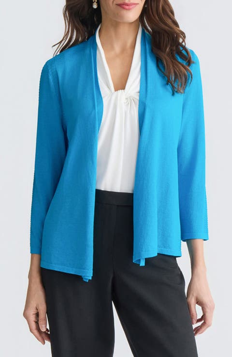 Stitch Detail Three-Quarter Sleeve Cardigan