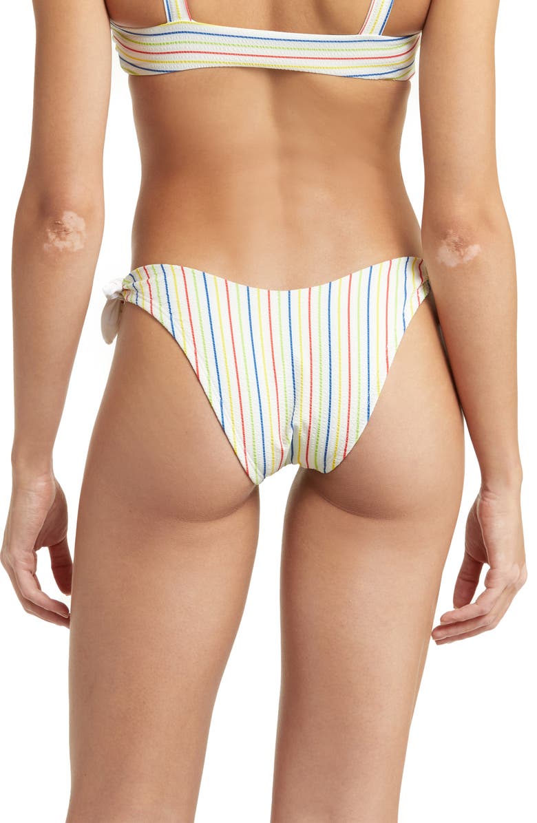 Vitamin A<sup>®</sup> Lou Gignham Side Tie Bikini Bottoms, Alternate, color, Retro Stripe