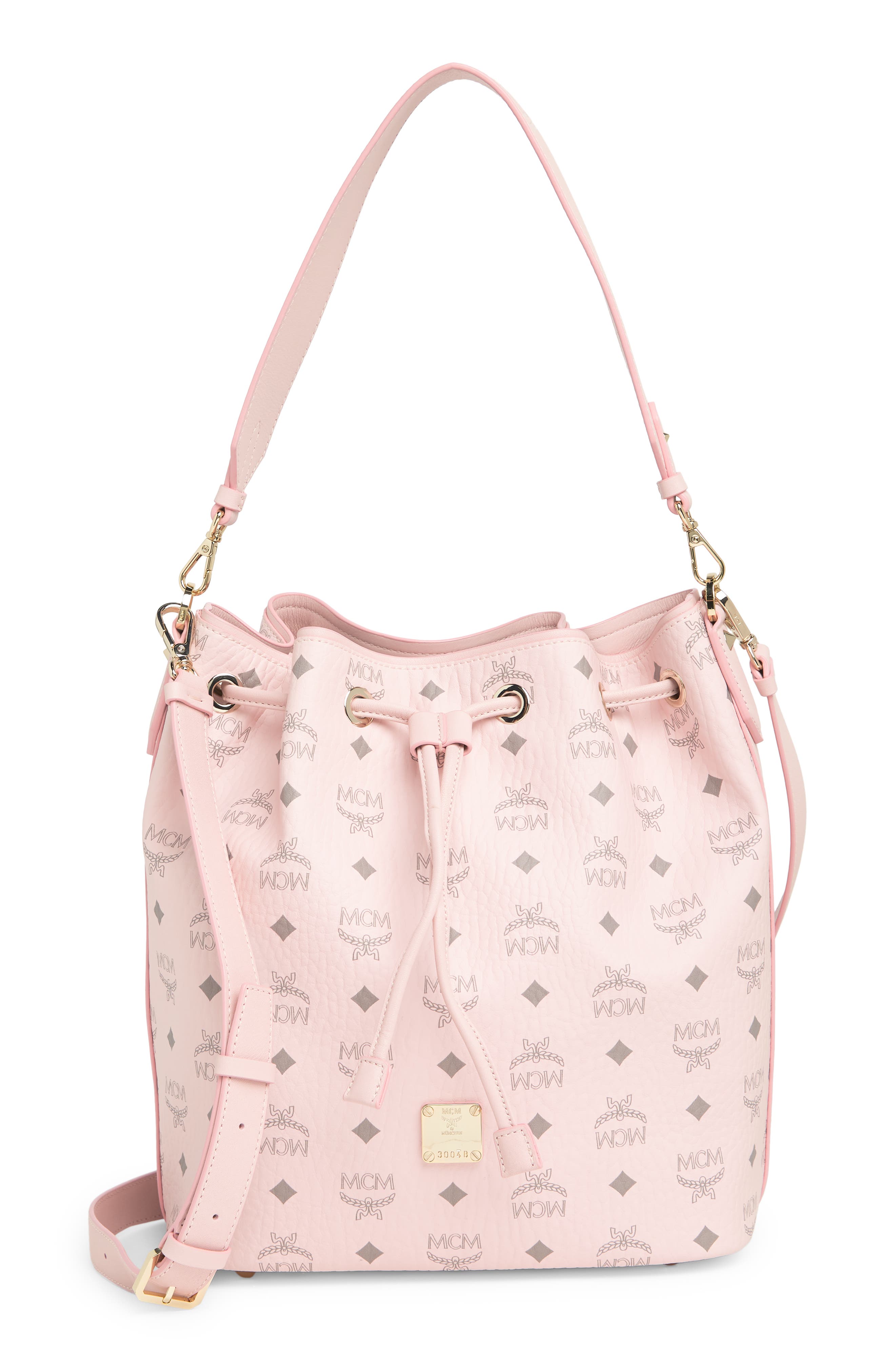 MCM Medium Aren Visetos Drawstring Crossbody Bag, Main, color, 