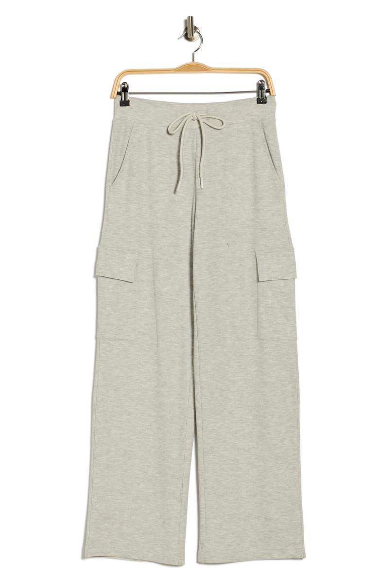 X by Gottex Waffle Knit Cargo Pants, Alternate, color, Heather Grey