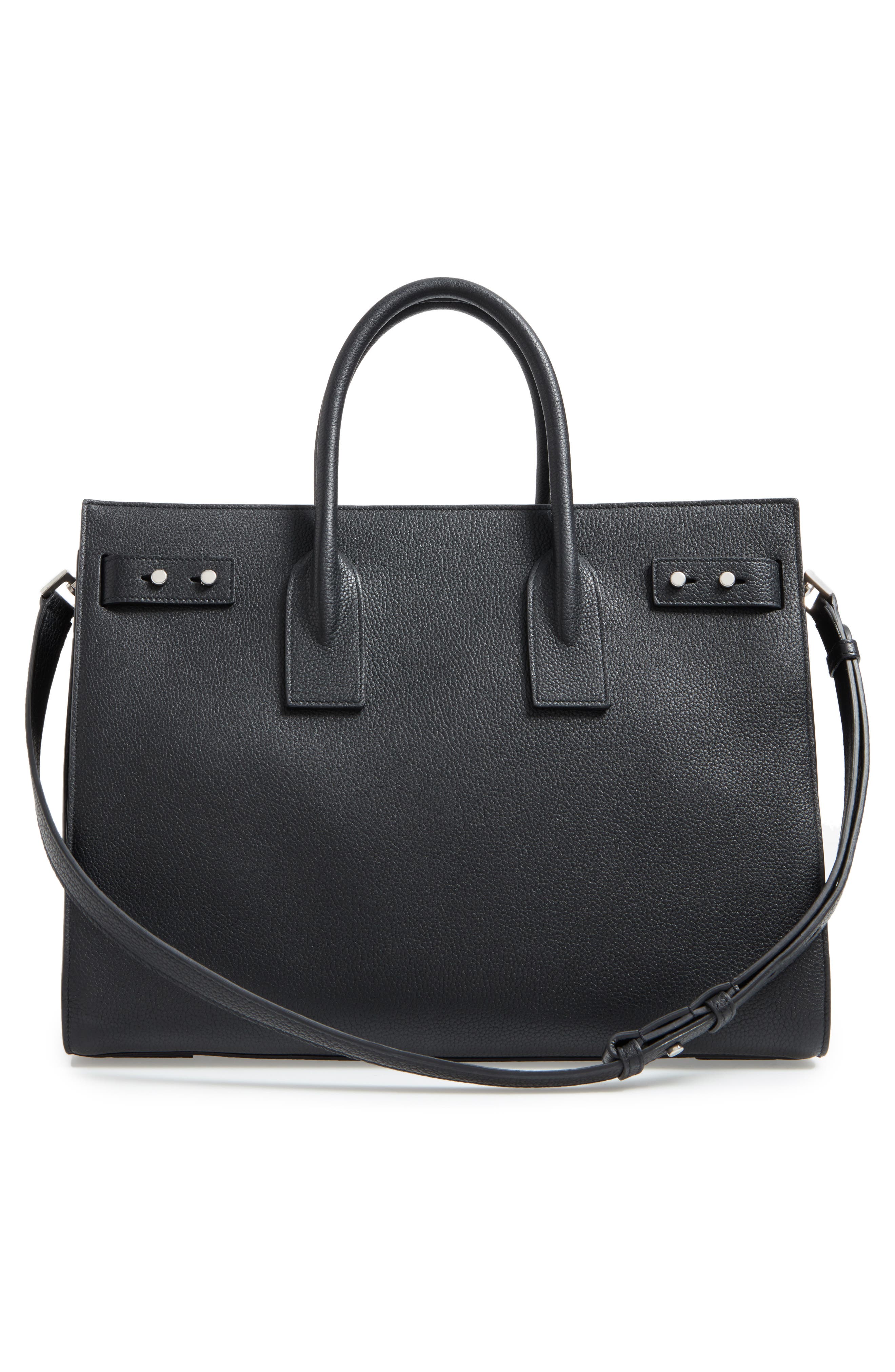 Medium Sac de Jour Grained Leather Tote, Alternate, color, NOIR