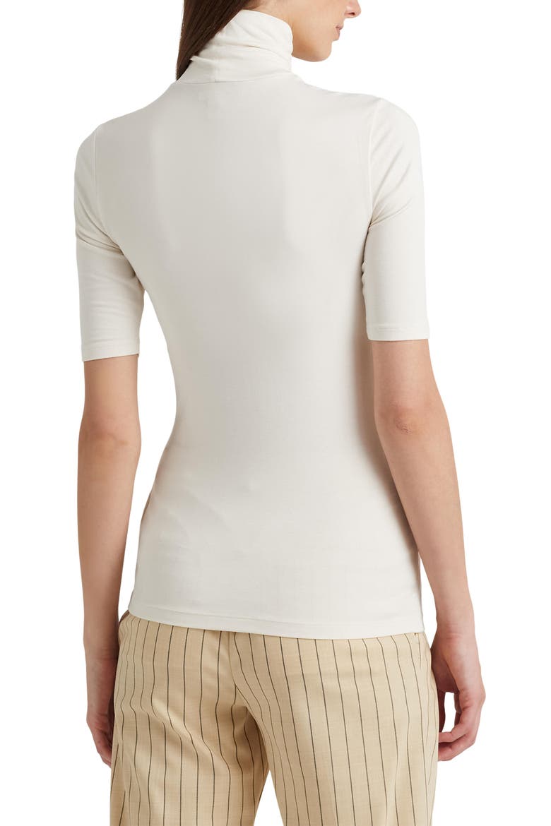 Jersey Turtleneck Top, Alternate, color, MASCARPONE CREAM