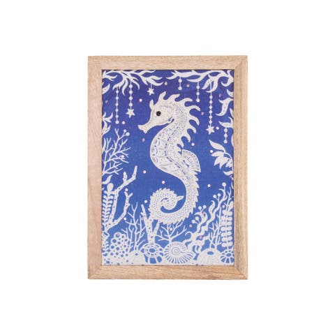 Seahorse Embellished Wall Art Décor 10" x 14"
