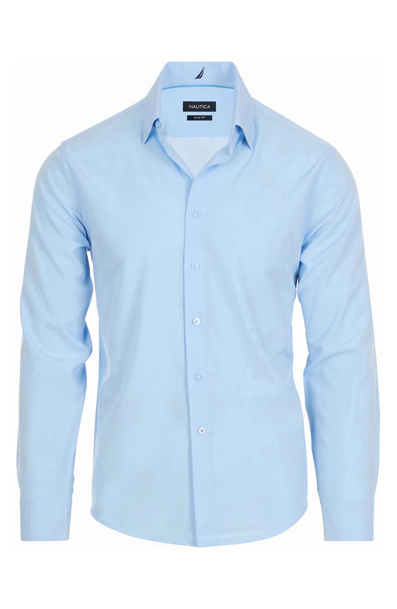 Nautica Slim Fit Serentity Solid Dress Shirt, Alternate, color, Serenity