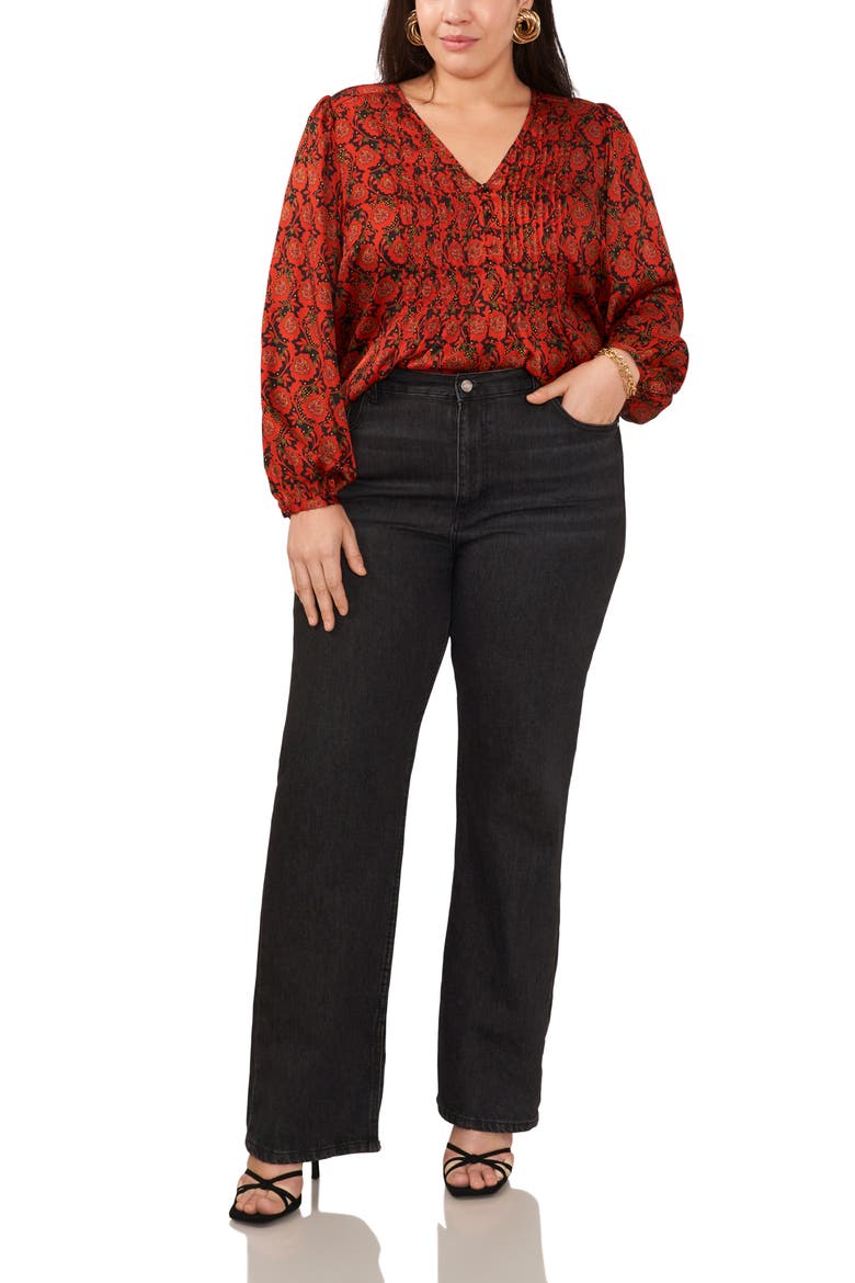 Floral Print Woven Shirt, Alternate, color, STUDIO RED