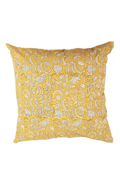 Mustard Harmony Hand Block Print Pillow - Cover