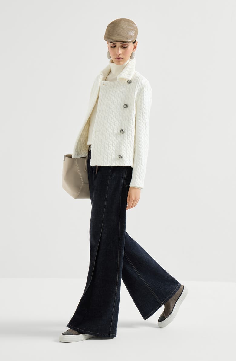 Brunello Cucinelli Cable knit blazer, Alternate, color, White