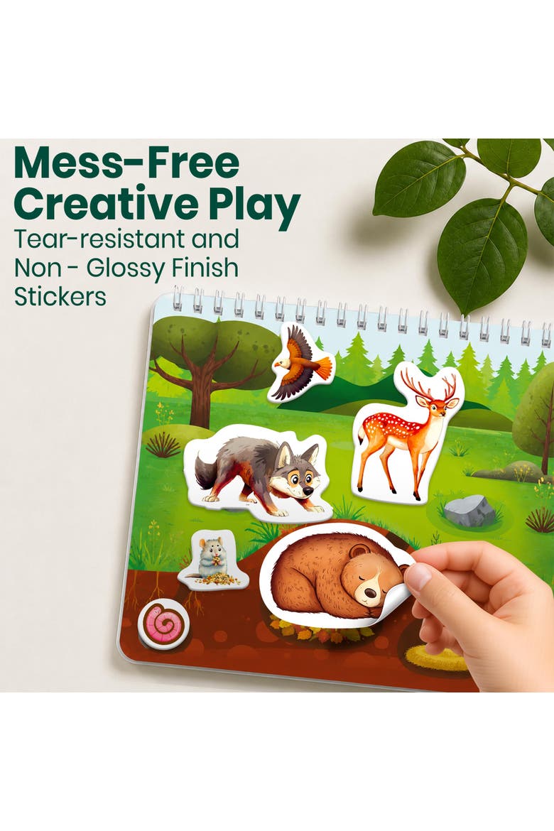 Kids Sticker Activity Books, Alternate, color, Farm & Forest