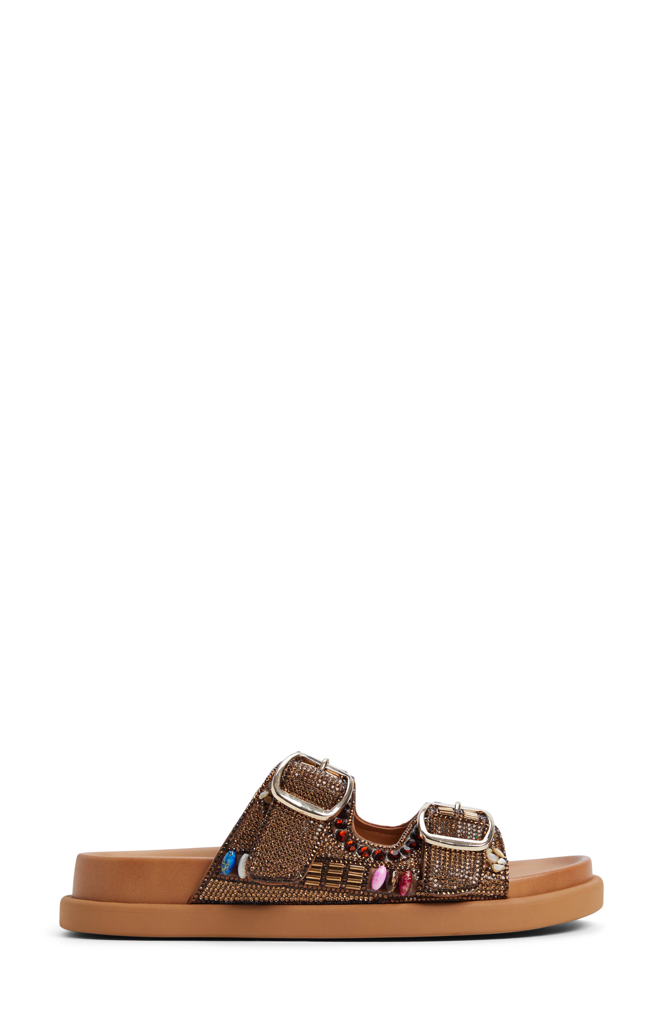 ALDO Bohochic Beaded Metallic Two-Strap Sandal, Alternate, color, 