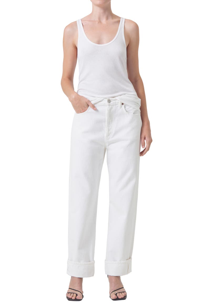 Fran High Waist Wide Straight Leg Jeans, Alternate, color, MILKSHAKE