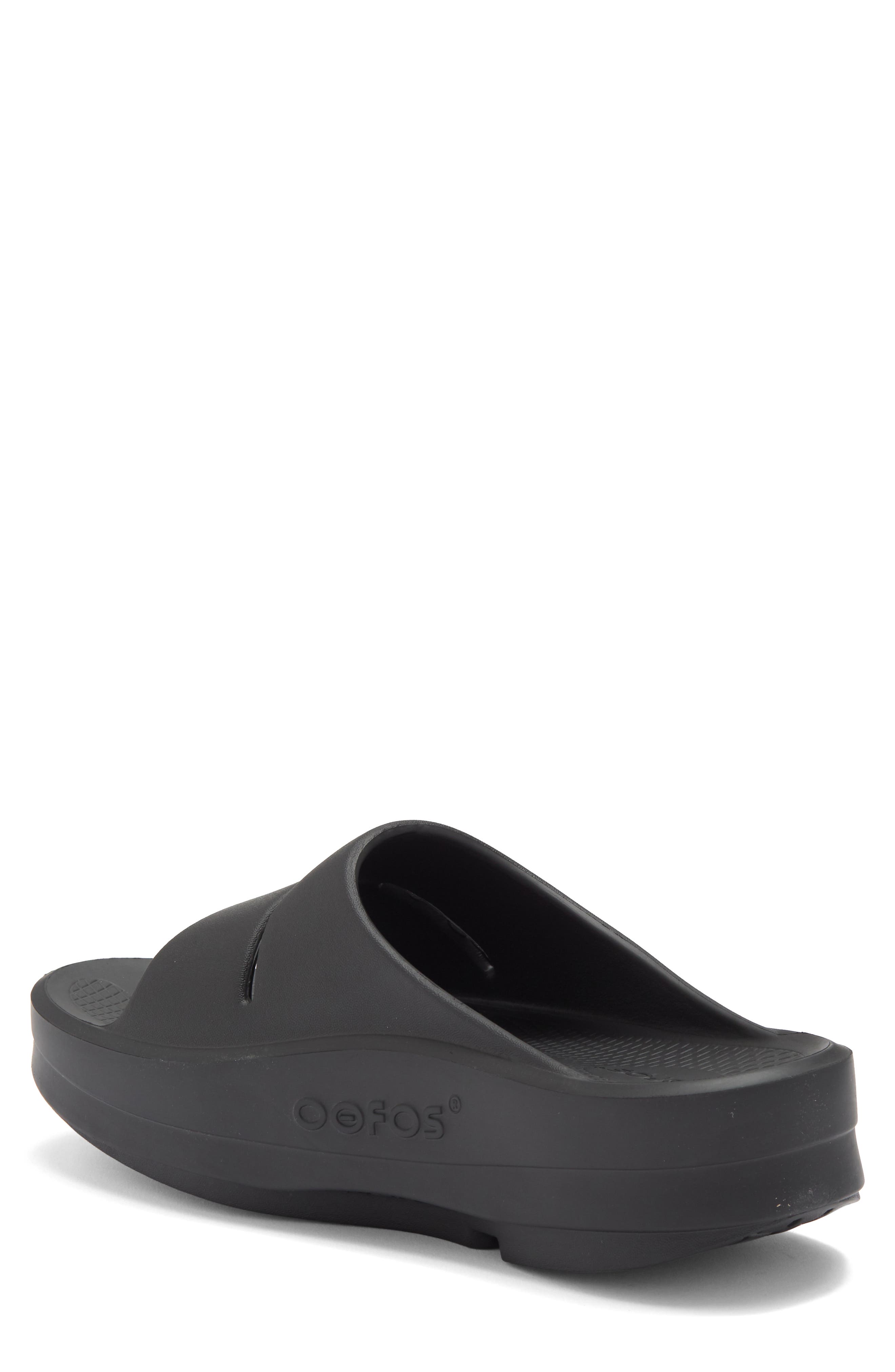 Oofos OOmega OOahh Slide Sandal, Alternate, color, Black