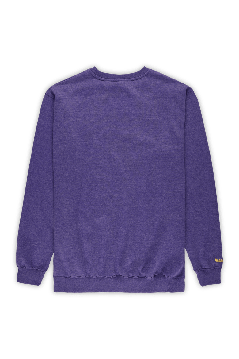 Men's Mitchell & Ness Heather Purple Los Angeles Lakers Hardwood Classics Big & Tall Crewneck Sweatshirt, Alternate, color, Heather Purple