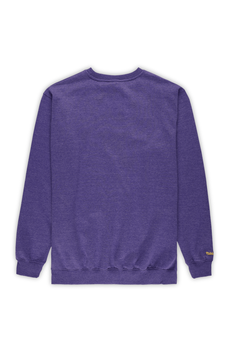 Mitchell & Ness Men's Mitchell & Ness Heather Purple Los Angeles Lakers Hardwood Classics Big & Tall Crewneck Sweatshirt, Alternate, color, Heather Purple