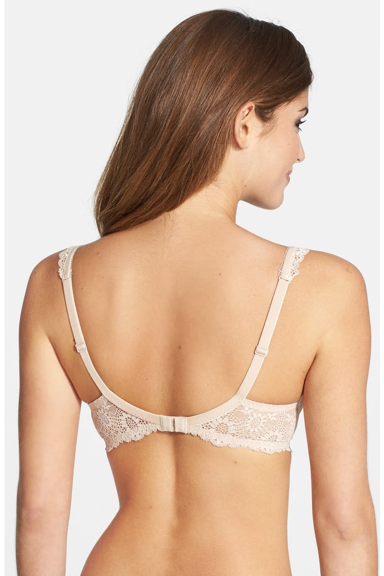 'Caressence 3D' Plunge Bra, Alternate, color, PEAU ROSE