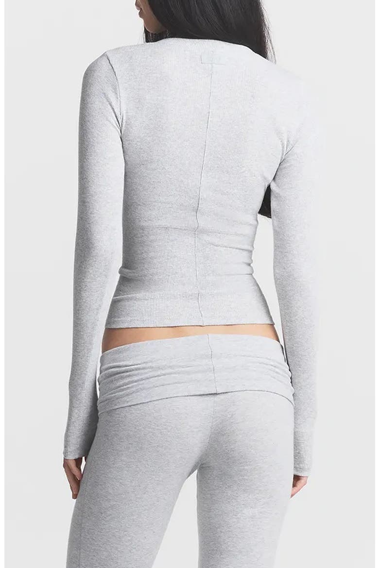 Cotton Rib Scoop Neck Henley, Alternate, color, LIGHT HEATHER GREY