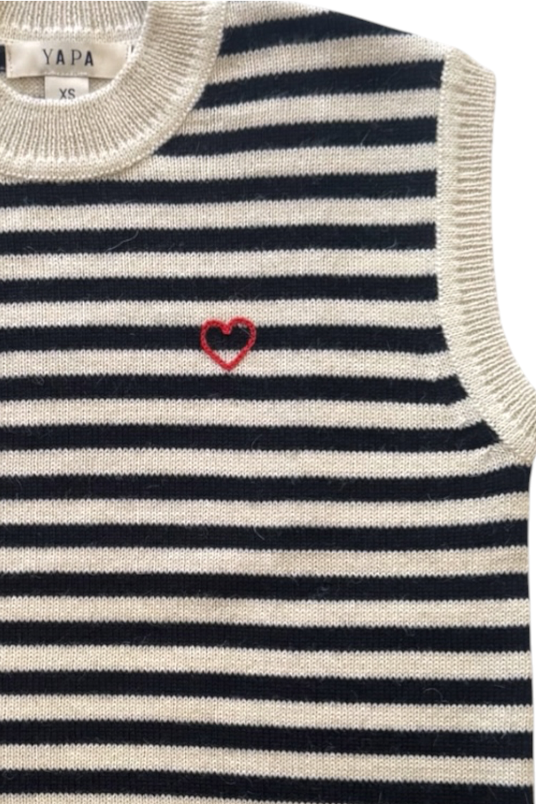 Baby Alpaca Wool Sweater Vest, Alternate, color, Black And White