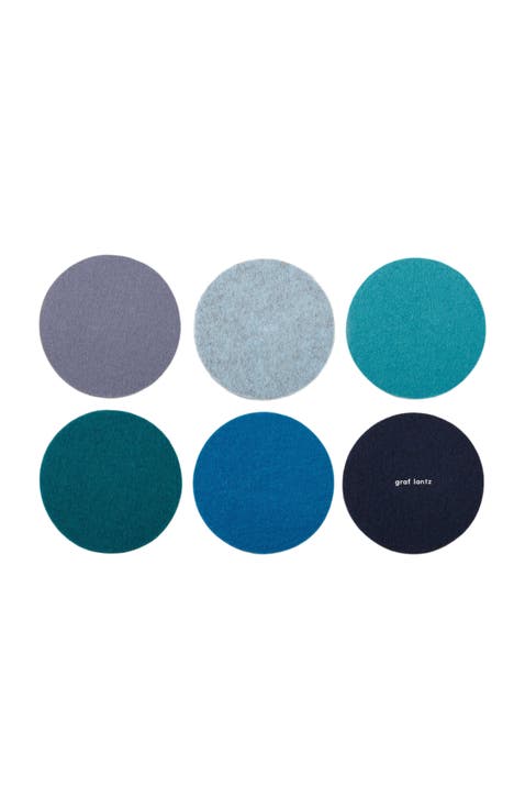 Bierfilzl Merino Wool Round Coaster Multi 6 Pack