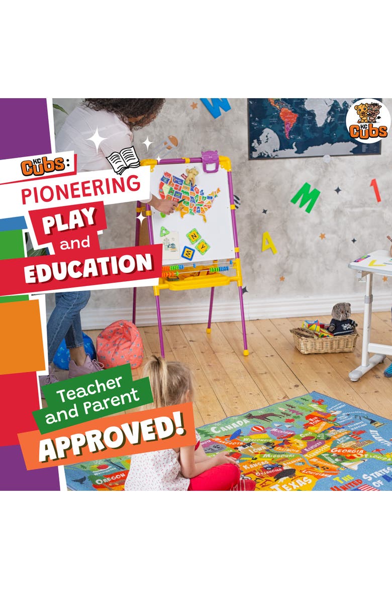 Educational Rug USA Map, 8 feet x 10 feet, Alternate, color, Multicolored
