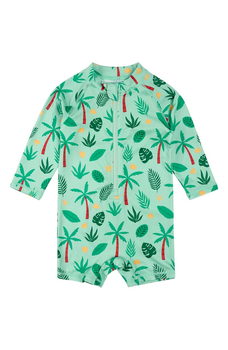 PL Baby by Petit Lem Kids' 2-Piece Rashguard Swim Suit & Reversible Bucket Hat Set, Alternate, color, 