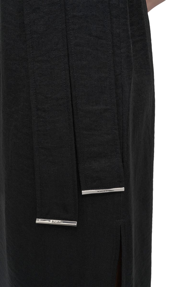 DKNY Faux Wrap Midi Dress, Alternate, color, Black