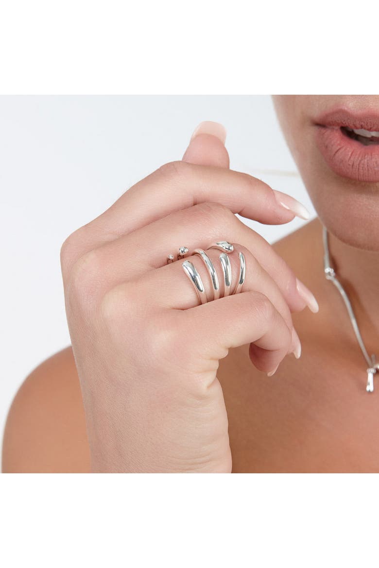 Multi Drop Ring, Alternate, color, Sterling Silver