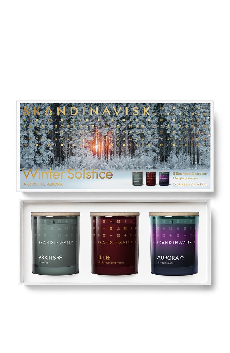 SKANDINAVISK GIFTSET - Winter Solstice Candle 65g x 3, Main, color, Multi Color