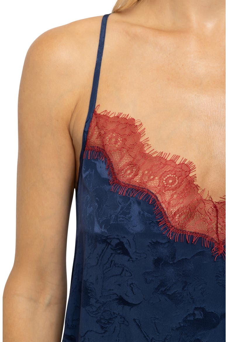 Cespa Horse Jacquard Silk Camisole, Alternate, color, MARINE