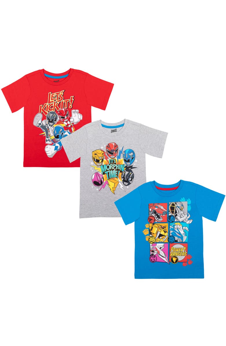 Power Rangers 3-Pack T-Shirts, Main, color, Multicolor
