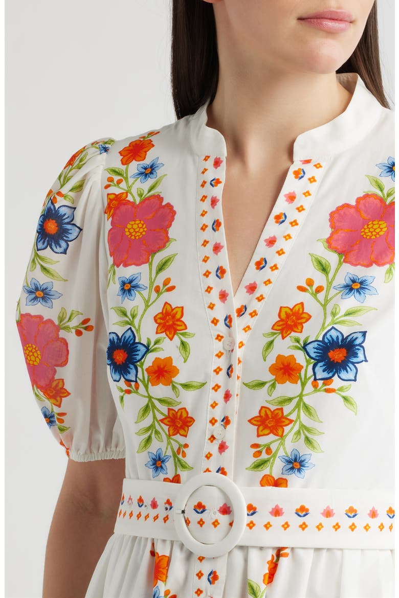 Floral Print Poplin Dress, Alternate, color, IVORY MULT