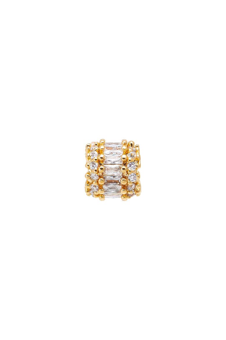 CZ Baguette X Round Wide Charm, Main, color, Gold
