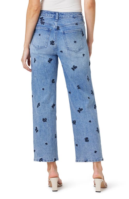 Habitual Peyton Embroidery Wide Leg Ankle Jeans In Seafarer