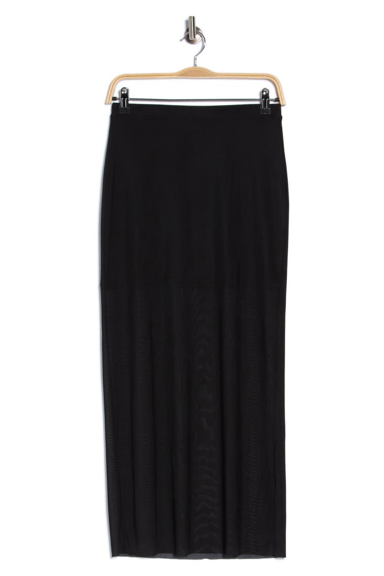 Mesh Midi Skirt, Alternate, color, BLACK