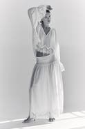 H&M Lace-trimmed Smocked Skirt
