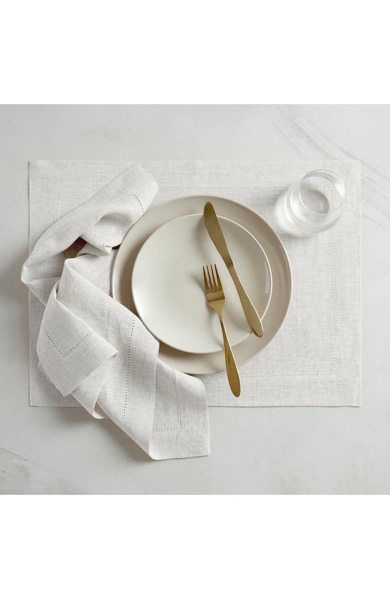 Solino Home Linen Dinner Napkins - Sonoma Hemstitch, 22 x 22, Alternate, color, 