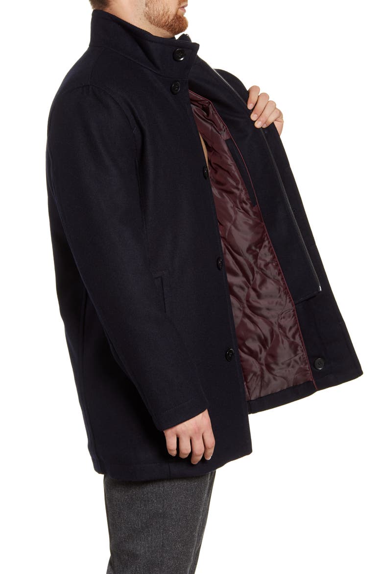 Melton Wool Blend Coat, Alternate, color, NAVY