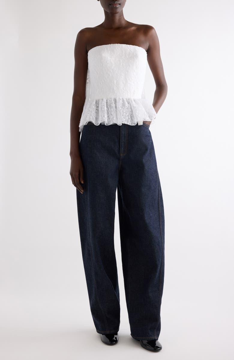 Givenchy Cape Back Lace Bustier Top, Alternate, color, White