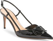 Valentino VLOGO Pointed Toe Slingback Pump