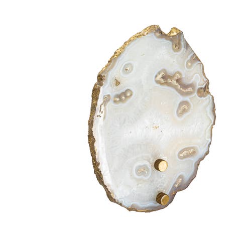 6 Inches Agate and Metal Wall Lamp with Inline Switch for 40 Watts Bulb Maximum