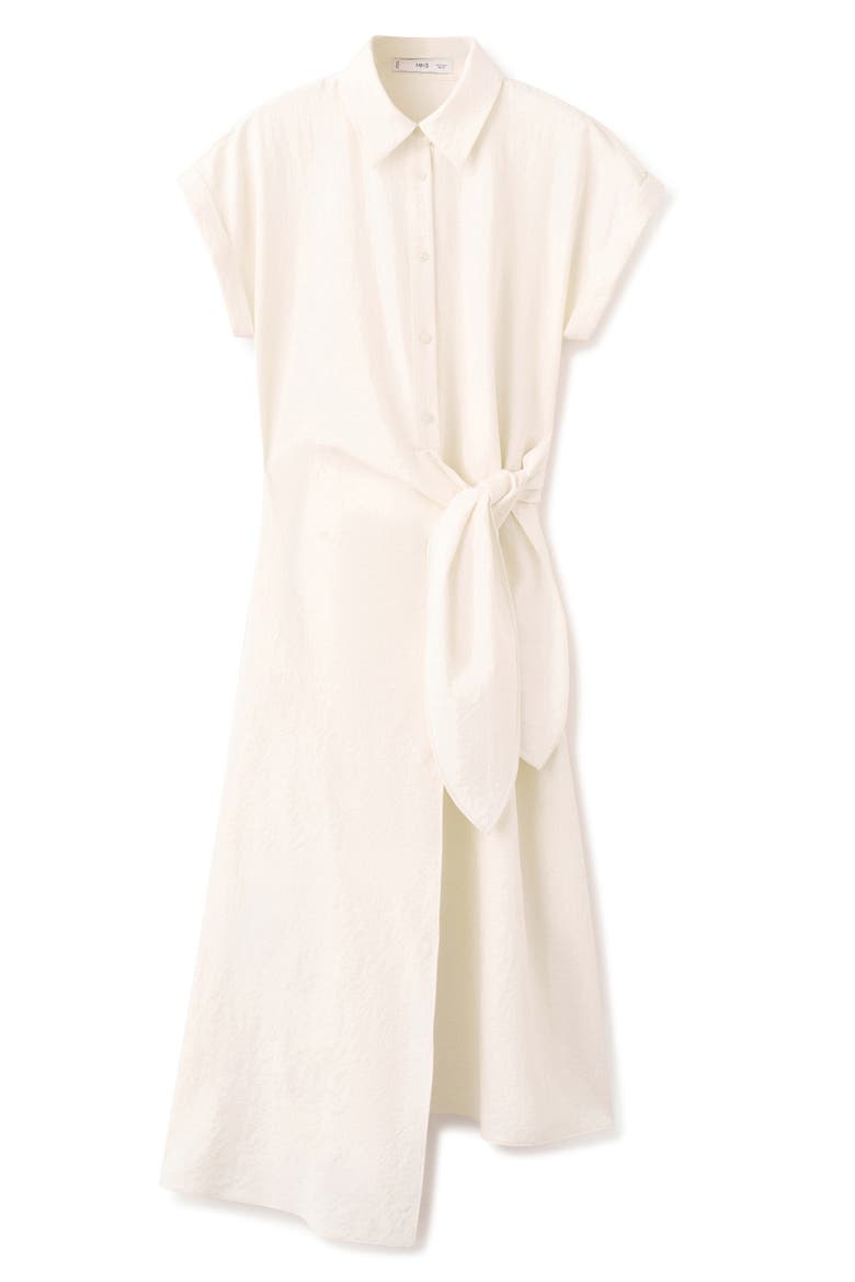 Tie Waist Midi Shirtdress, Main, color, ECRU