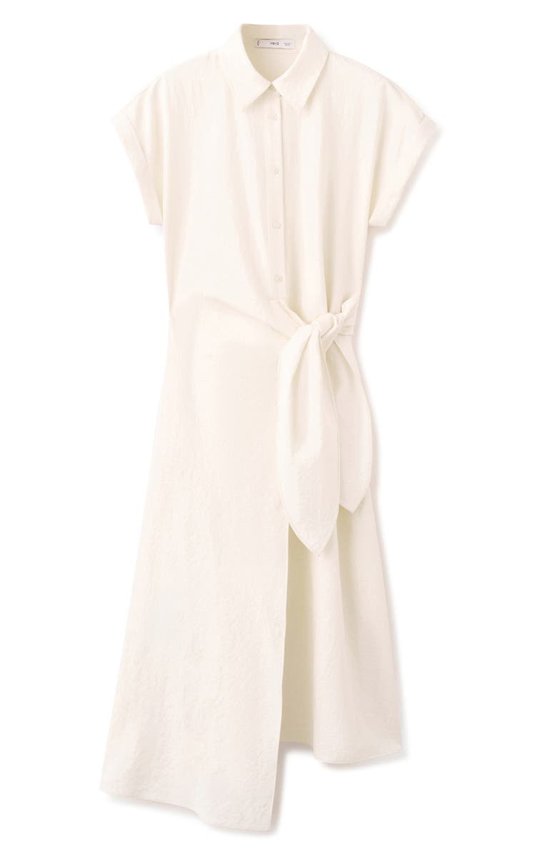 MANGO Tie Waist Midi Shirtdress, Main, color, 