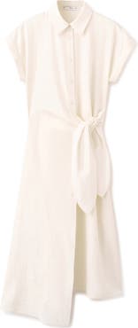 MANGO Tie Waist Midi Shirtdress