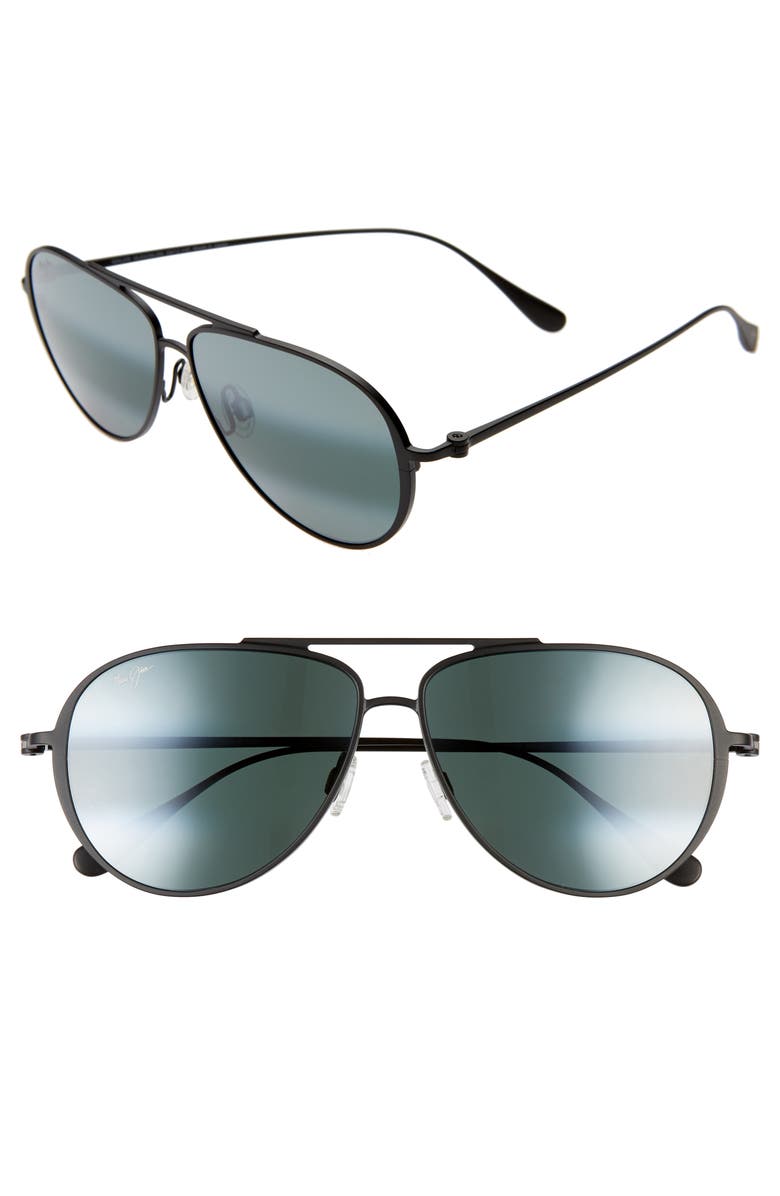 Maui Jim Shallows PolarizedPlus<sup>®</sup>2 59mm Aviator Sunglasses, Main, color,