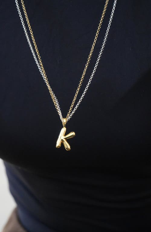 Argento Vivo Puffy K Initial Pendant Necklace In Gold