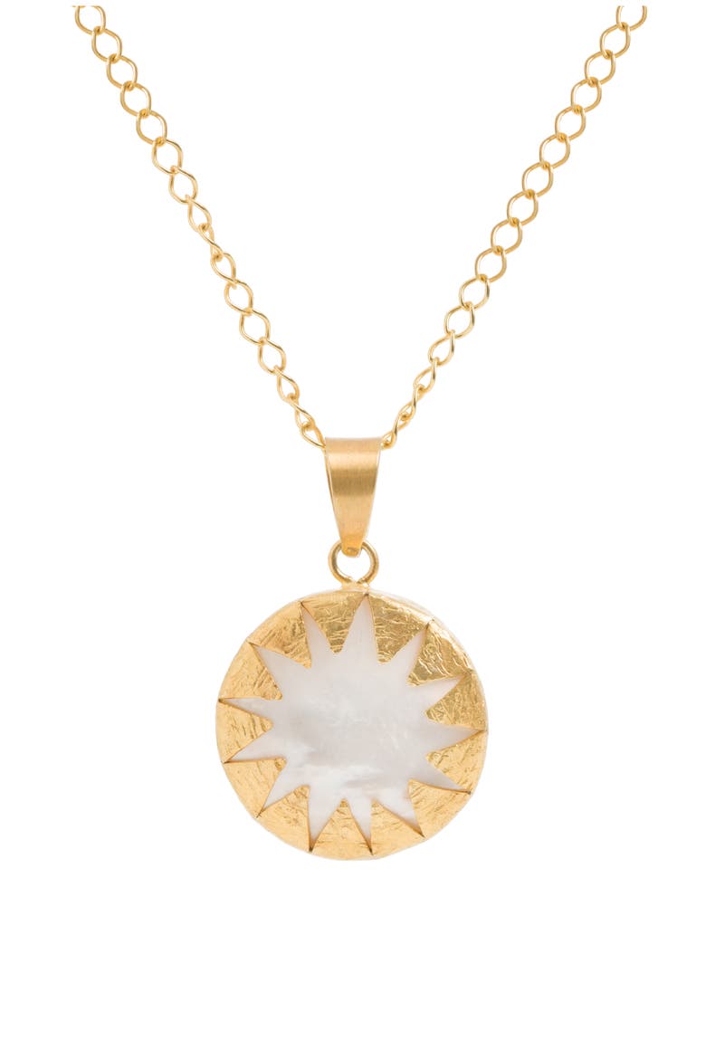Warrioress Medallion Necklace, Main, color, Gold